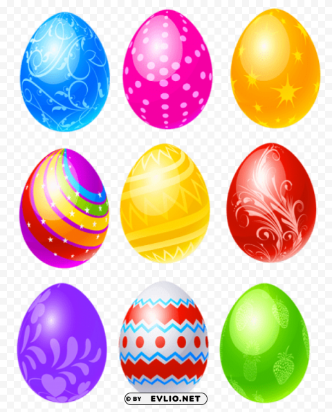  easter eggs setpicture Isolated Item in HighQuality Transparent PNG