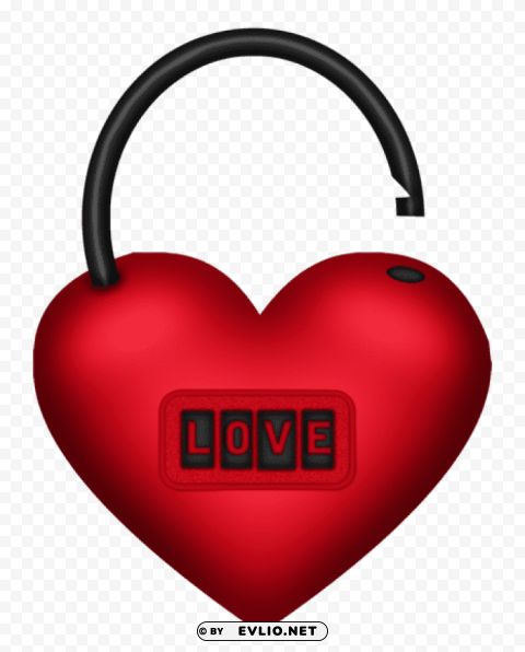 red padlock heart love Transparent PNG images for printing