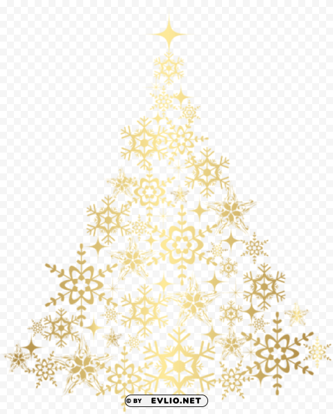 christmas gold tree decor PNG photo without watermark