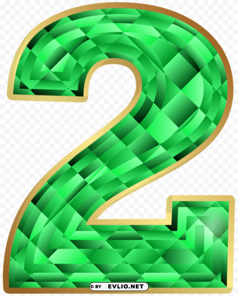emerald number two Isolated Object with Transparent Background PNG