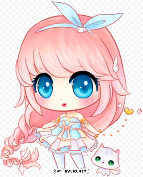 Girl Anime Chibi Drawing Cute Isolated Artwork In HighResolution Transparent PNG