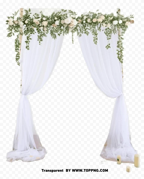 hd romantic decorated wedding door transparent Isolated Illustration with Clear Background PNG