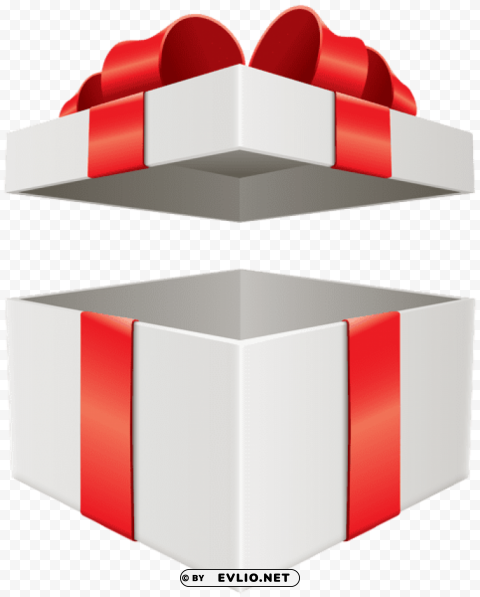open gift box white PNG transparent images for websites