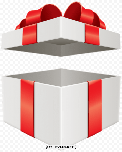 Open Gift Box White PNG Transparent Images For Websites