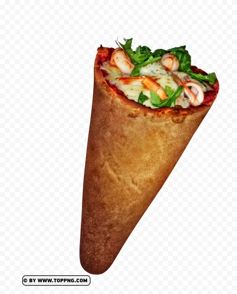 Seafood Pizza Cone HD Transparent Background PNG for social media