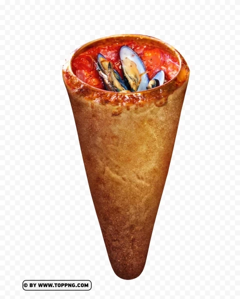 Seafood Pizza Cone HD Transparent Background PNG for t-shirt designs