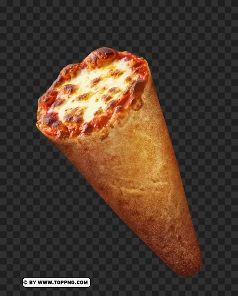 Tasty Margherita Pizza Crust on Cone HD Transparent PNG Graphic Isolated on Clear Backdrop
