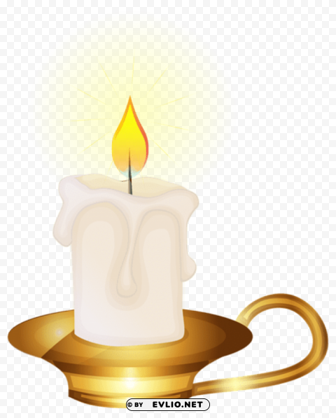 vintage candle clip-art PNG Image with Clear Background Isolated
