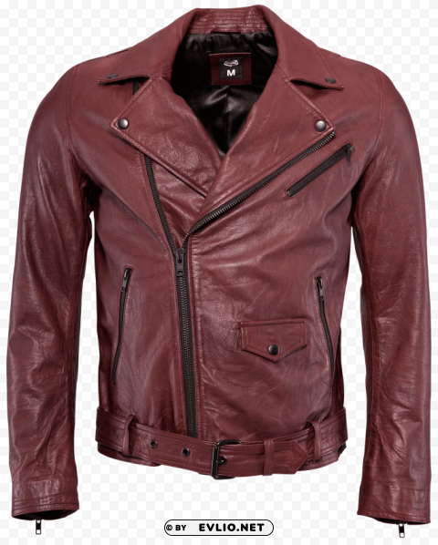 jack leather oxblood jacket Transparent PNG Isolated Subject Matter