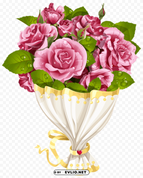 rose bouquet with heart transparent PNG for t-shirt designs