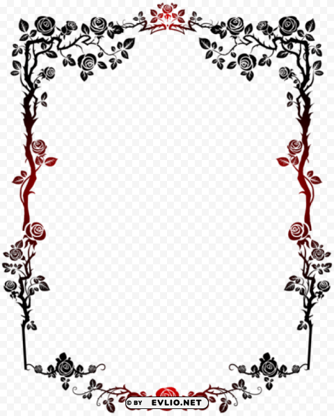 rose decorative frame PNG Image with Transparent Isolated Design