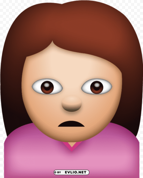 Sad Girl Emoji Isolated Element In Clear Transparent PNG