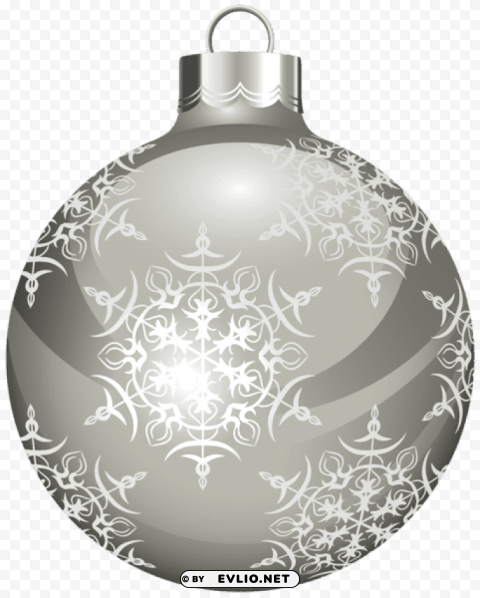 transparent silver christmas ball Clear PNG image