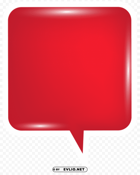 bubble speech red Transparent Background PNG Object Isolation