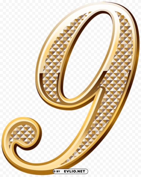 gold deco number nine Images in PNG format with transparency