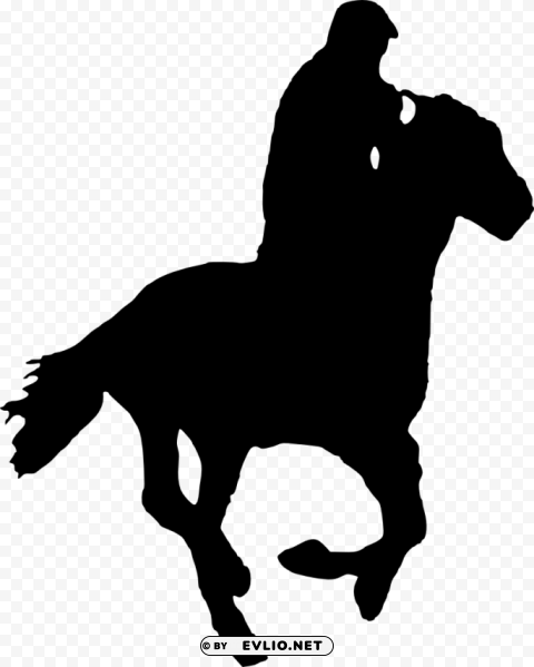 horse riding silhouette PNG with transparent bg