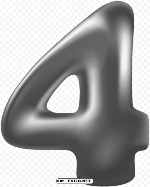 number four silver PNG images with no watermark