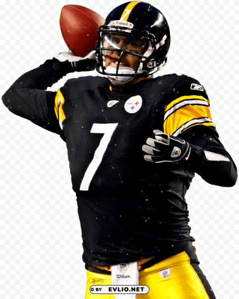 steelers 7 ben roethlisberger PNG Graphic with Transparency Isolation