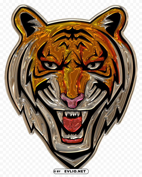 tiger head plastic art Isolated Object in HighQuality Transparent PNG