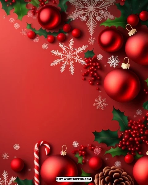 Beautiful Red Christmas Banner Background PNG Isolated Illustration With Clarity