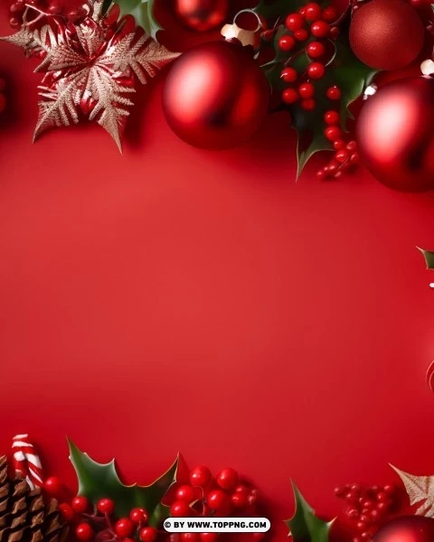 Beautiful Red Christmas Banner Background PNG transparent design diverse assortment
