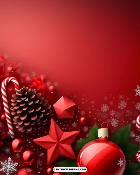 Dark Red Christmas Banner Background for Your Christmas Sale PNG Object Isolated with Transparency