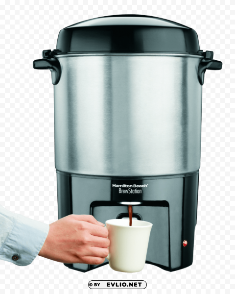 hand using coffee maker Transparent Background PNG Isolation