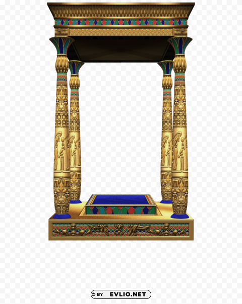 3D Egyptian architecture Clean Background Isolated PNG Object