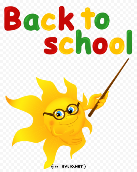 back to school with sun PNG with alpha channel for download clipart png photo - 68333ea5