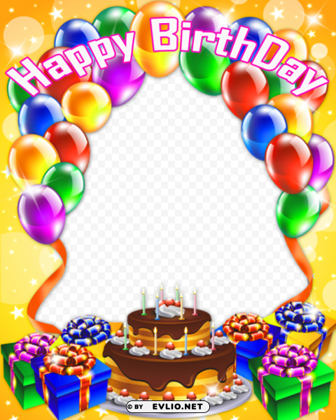 happy birthday photo frame app Isolated PNG on Transparent Background