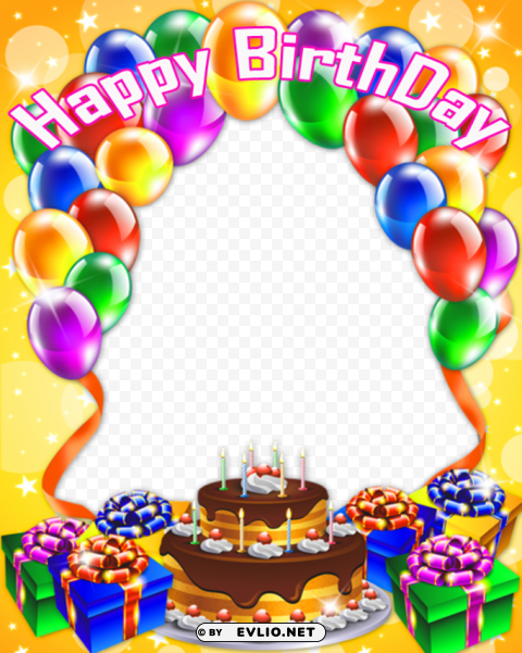 Happy Birthday Photo Frame App Isolated PNG On Transparent Background