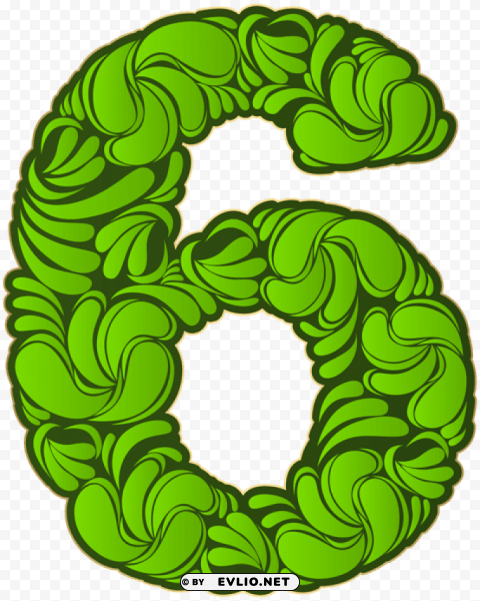 number six green Transparent PNG image free