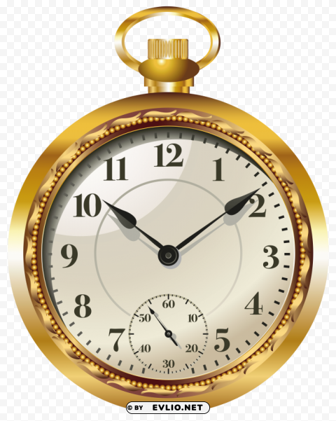 pocket watch clock Isolated Object on Clear Background PNG