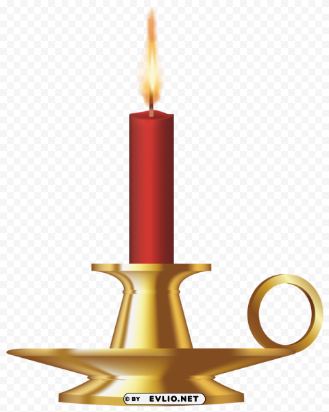 red candle PNG Isolated Object on Clear Background