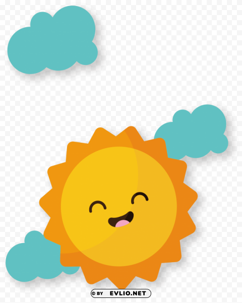 sun smile Isolated Subject with Clear Transparent PNG