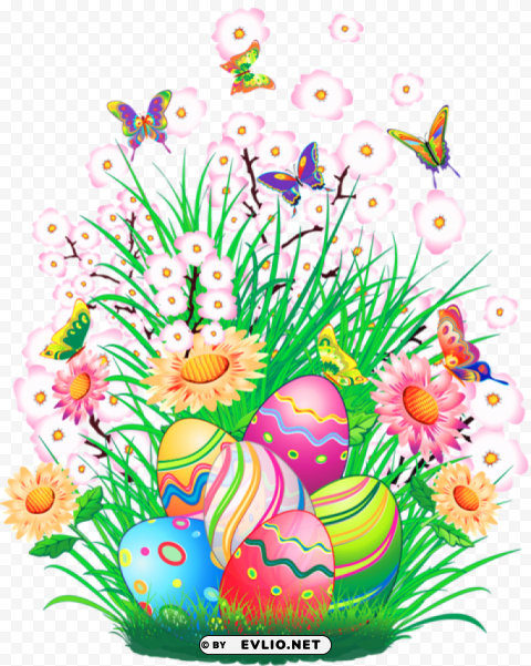 transparent easter decor with eggs and grasspicture Free download PNG images with alpha transparency