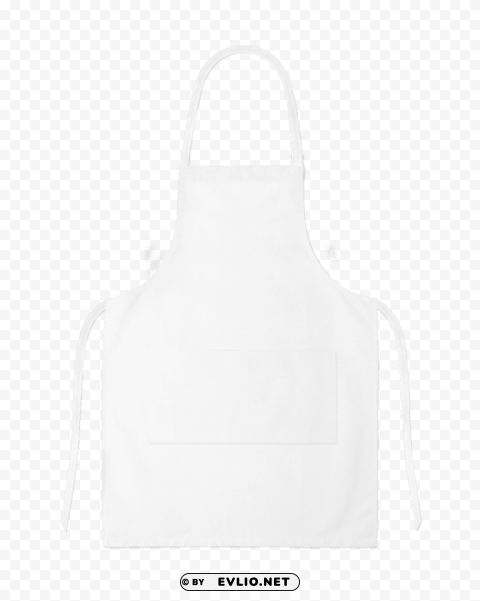 white full apron with pocket Transparent Background Isolated PNG Item
