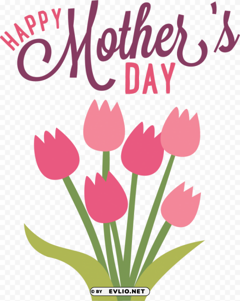 happy mothers day flowers sticker Clear background PNG elements