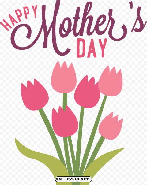 happy mothers day flowers sticker Clear background PNG elements png images background -  image ID is d9555be3