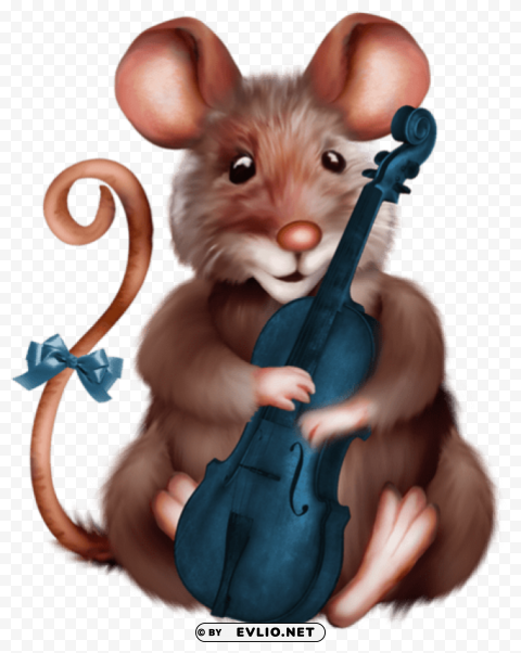 mouse with violincartoon Transparent PNG art clipart png photo - 1e63eef5