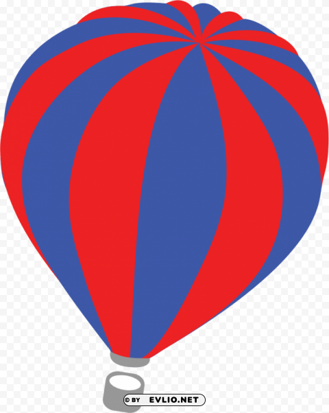 red blue hot air balloon Isolated Element on HighQuality Transparent PNG