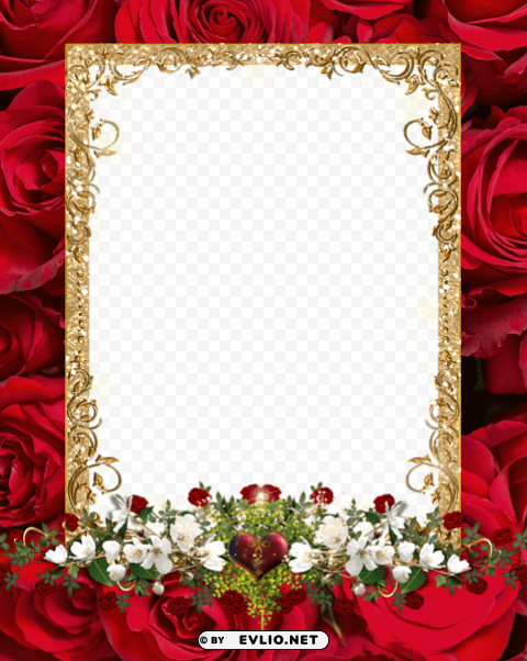 red rosesframe PNG transparent designs