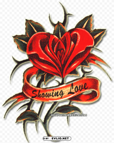 Rose Heart Tattoo Transparent Picture PNG