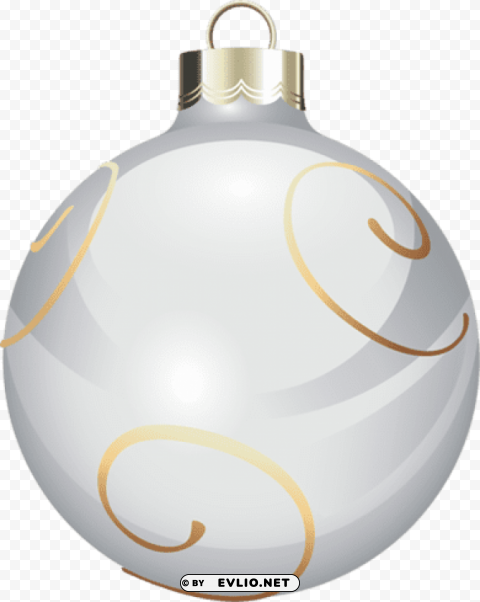 transparent white christmas ball ClearCut Background PNG Isolated Element