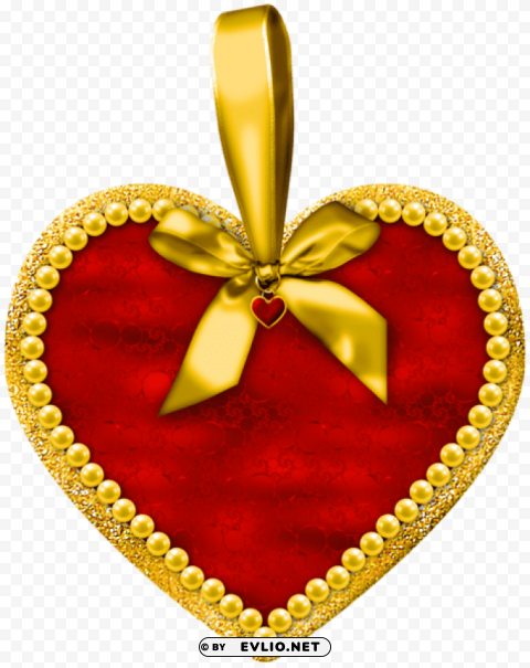 Heart With Bow Isolated Item On Clear Transparent PNG