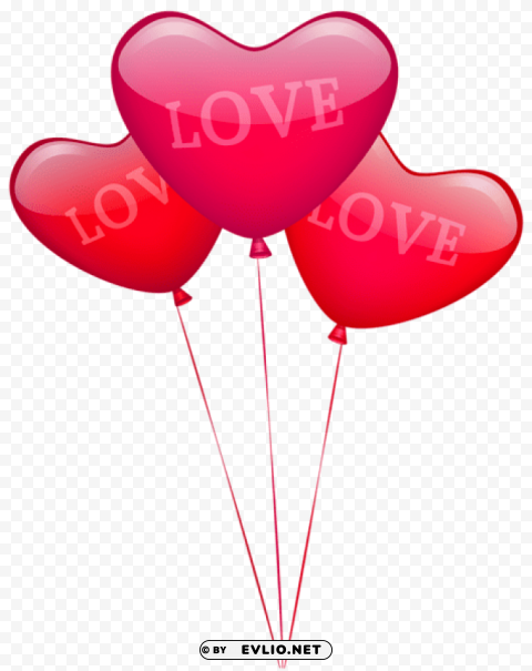 love heart balloons Clean Background Isolated PNG Character