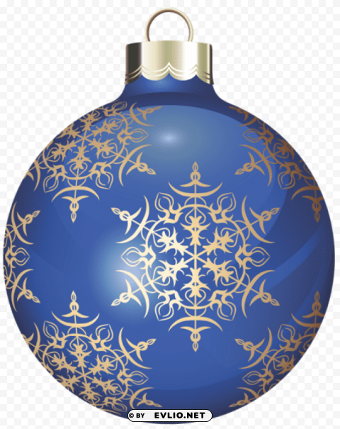 transparent blue and gold christmas ball Clear PNG graphics