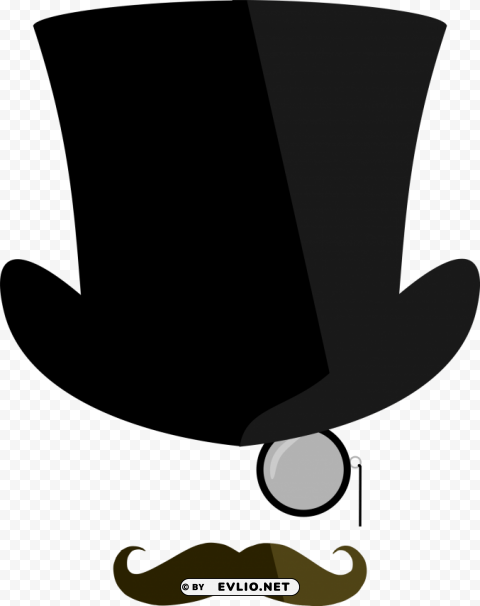 monocle top hat Transparent Background Isolated PNG Item png - Free PNG Images ID 3faaec5f