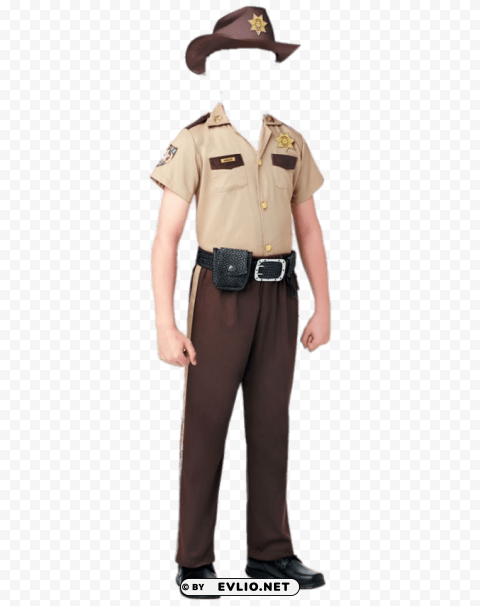 Transparent background PNG image of sheriff's costume kids Isolated Icon on Transparent Background PNG - Image ID 224b770a