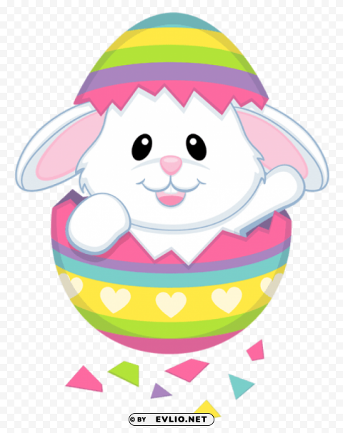 cute easter bunny Isolated Graphic on Clear Transparent PNG